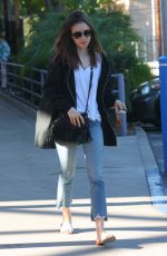 LILY COLLINS Out in West Hollywood 12/13/2017