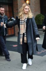 LILY JAMES Leaves Her Hotel in New York 12/05/2017