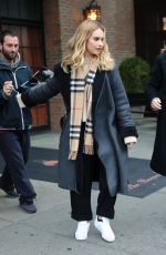 LILY JAMES Leaves Her Hotel in New York 12/05/2017