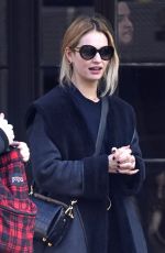 LILY JAMES Out and About in New York 12/04/2017