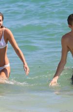 LILY MOULTON in Bikini and Presley Gerber at a Beach in Miami 12/07/2017