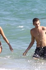 LILY MOULTON in Bikini and Presley Gerber at a Beach in Miami 12/07/2017