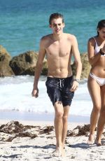 LILY MOULTON in Bikini and Presley Gerber at a Beach in Miami 12/07/2017
