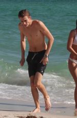 LILY MOULTON in Bikini and Presley Gerber at a Beach in Miami 12/07/2017