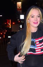 LINDSAY LOHAN Arrives at Madison Square Garden in New York 12/08/2017