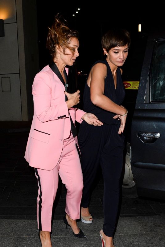 LOUISE REDKNAPP and FRANKIE BRIDGE Night Out in Liverpool 12/28/2017