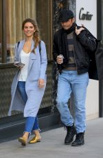 MARIA MENOUNOS Shopping at Saint Laurent in Beverly Hills 12/22/2017