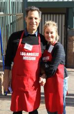 MAUREEN MCCORMICK at LA Mission Serves Christmas to the Homeless in Los Angeles 12/22/2017