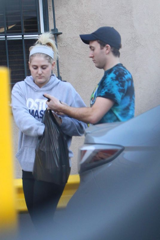 MEGHAN TRAINOR and Daryl Sabara Shopping at Romantix Store in Los Angeles 12/28/2017