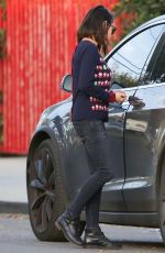 MILA KUNIS in Christmas Sweater Out in Los Angeles 12/08/2017
