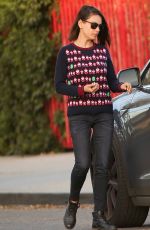 MILA KUNIS in Christmas Sweater Out in Los Angeles 12/08/2017