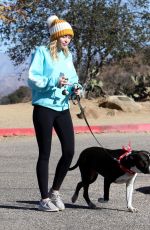 MILEY CYRUS Out with Her Dog in Los Angeles 12/18/2017