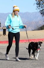 MILEY CYRUS Out with Her Dog in Los Angeles 12/18/2017