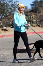 MILEY CYRUS Out with Her Dog in Los Angeles 12/18/2017