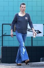 MILLA JOVOVICH Arrives at a Spa in Los Angeles 12/27/2017