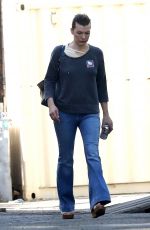 MILLA JOVOVICH Arrives at a Spa in Los Angeles 12/27/2017