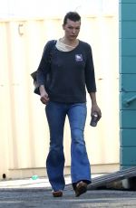 MILLA JOVOVICH Arrives at a Spa in Los Angeles 12/27/2017
