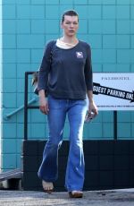 MILLA JOVOVICH Arrives at a Spa in Los Angeles 12/27/2017