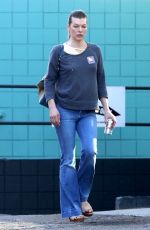 MILLA JOVOVICH Arrives at a Spa in Los Angeles 12/27/2017