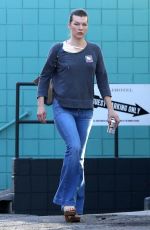 MILLA JOVOVICH Arrives at a Spa in Los Angeles 12/27/2017
