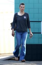 MILLA JOVOVICH Arrives at a Spa in Los Angeles 12/27/2017