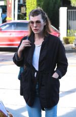 MILLA JOVOVICH Out Shopping in West Hollywood 12/22/2017
