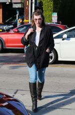 MILLA JOVOVICH Out Shopping in West Hollywood 12/22/2017