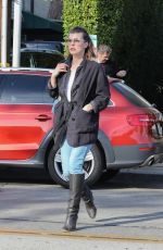 MILLA JOVOVICH Out Shopping in West Hollywood 12/22/2017