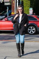 MILLA JOVOVICH Out Shopping in West Hollywood 12/22/2017