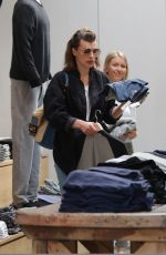 MILLA JOVOVICH Out Shopping in West Hollywood 12/22/2017