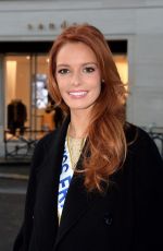 Miss France 2018 MAEVA COUCKE Arrives at Europe 1 Station in Paris 12/18/2017