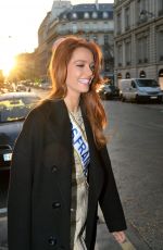Miss France 2018 MAEVA COUCKE Arrives at Europe 1 Station in Paris 12/18/2017