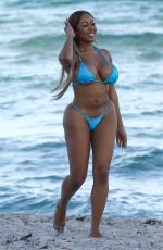 MORIAH MILLS in Bikini at a Beach in Miami 12/19/2017