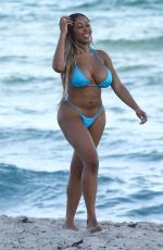 MORIAH MILLS in Bikini at a Beach in Miami 12/19/2017