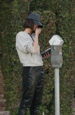 NINA DOBREV Heading to Kate Somerville Skin Care in Los Angeles 11/30/2017