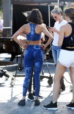 NINA DOBREV on the Set of Extra in Universal City 12/15/2017