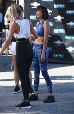 NINA DOBREV on the Set of Extra in Universal City 12/15/2017