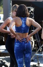 NINA DOBREV on the Set of Extra in Universal City 12/15/2017