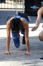 NINA DOBREV on the Set of Extra in Universal City 12/15/2017