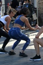 NINA DOBREV on the Set of Extra in Universal City 12/15/2017