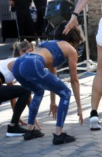 NINA DOBREV on the Set of Extra in Universal City 12/15/2017