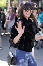 NINA DOBREV on the Set of Extra in Universal City 12/15/2017