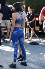 NINA DOBREV on the Set of Extra in Universal City 12/15/2017