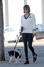 NINA DOBREV Out with Her Dog in Los Angeles 12/01/2017