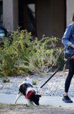 NINA DOBREV Out with Her Dog Maverick in Hollywood 12/16/2017