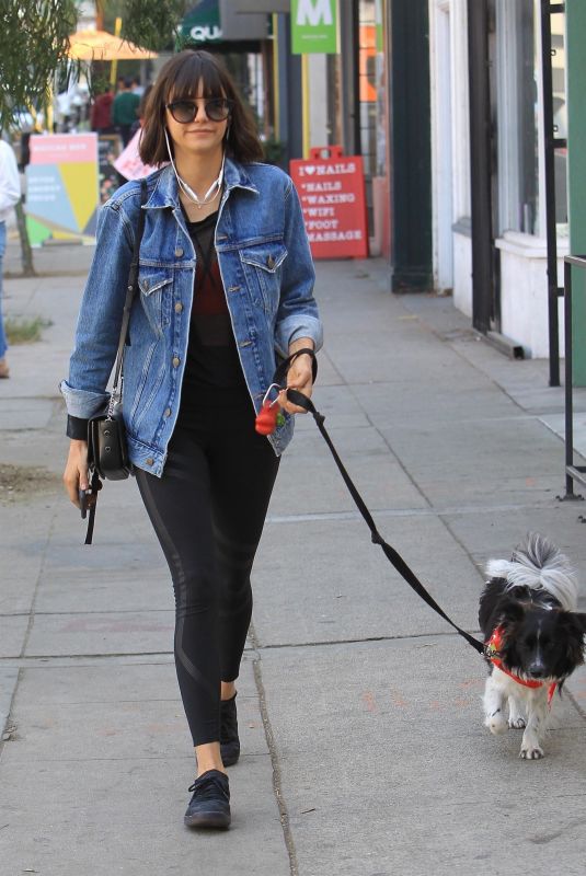 NINA DOBREV Out with Her Dog Maverick in Hollywood 12/16/2017