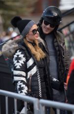 PARIS HILTON and Chris Zylka Out and About in Aspen 12/30/2017