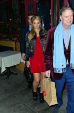 PARIS HILTON Out for Christmas Dinner at Il Piccolino in Beverly Hills 12/24/2017