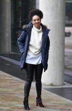 PEARL MACKIE Leaves BBC Breakfast Studio in Salford 12/19/2017