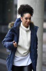 PEARL MACKIE Leaves BBC Breakfast Studio in Salford 12/19/2017